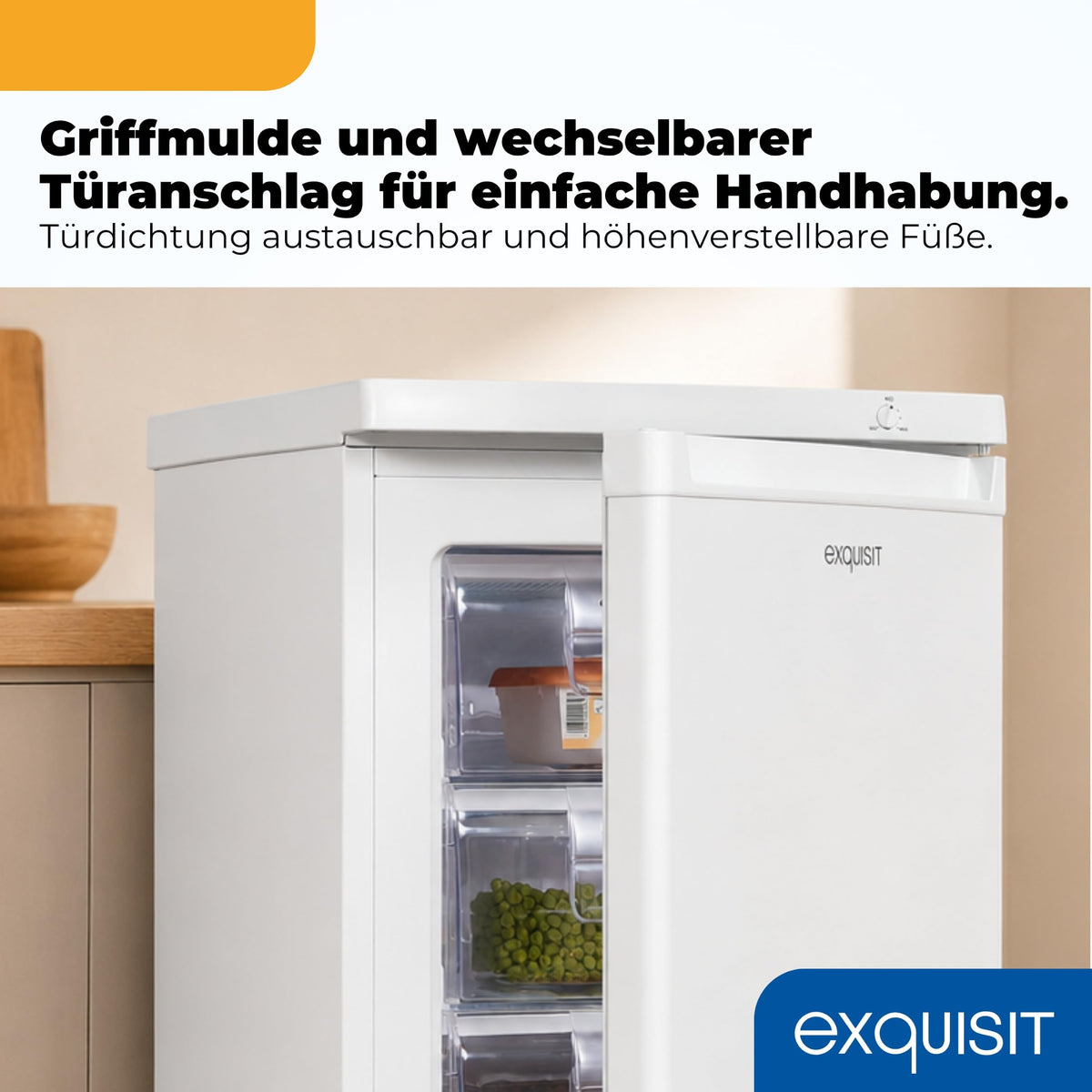 GS512040E Gefrierschrank Tiefkühlschrank 91 Liter Nutzinhalt klein in Weiß Energieeffizienzklasse E