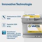 Professional Dual Purpose AGM Batterie LA95 12V 95Ah 850A, wartungsfrei, für Wohnmobile, Wohnwagen, Boote