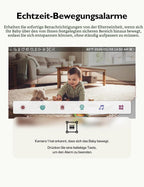 BM03 Babyphone mit Kamera ohne WLAN 5,5 Zoll Monitor mit Nachtsicht, Gegensprechfunktion und Temperaturanzeige