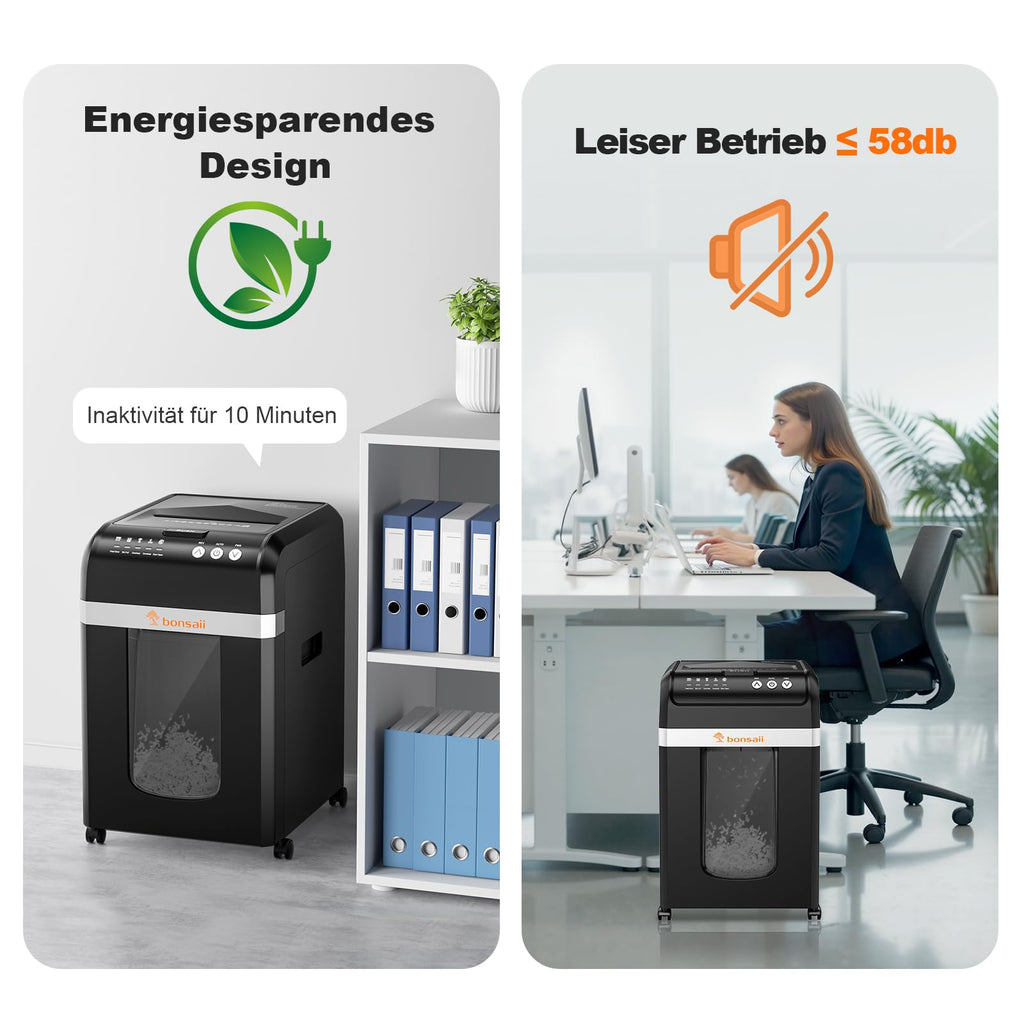 Aktenvernichter mit automatischem Papiereinzug 200 Blatt Mikroschnitt P4 Sicherheitsstufe schwarz