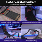 Faltbares Sim Racing Cockpit für Logitech MOZA Thrustmaster mit verstellbarem Sitz und Lenkradhalterung