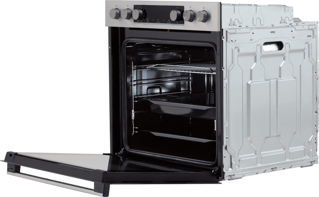 Einbauherdset Inox Glaskeramikkochfeld 77L Heißluft ExtraSteam EcoClean AirFry PizzaMode Energieklasse A