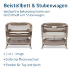 Iora Select Beistellbett faltbar schaukelnd CloudCore Matratze 5 Höhenstufen Elegance Truffle