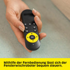 Fensterputzroboter RCW 2 Extra+ mit Sicherungsseil und Notversorgungsakku, 5 Reinigungsmodi, 6 Paar Wischbezüge