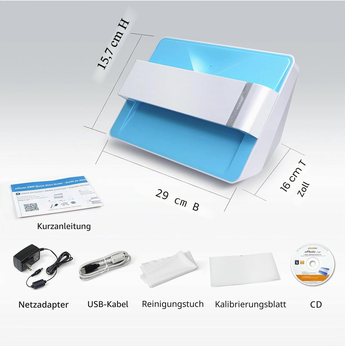 Foto Scanner ePhoto Z300, 4x6 Fotos in 2s, Autoausrichtung, CCD Sensor, für Mac & PC