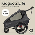 Kidgoo 2 Lite Fahrradanhänger für 2 Kinder als leichter Doppelanhänger zum Anhängen an Fahrräder