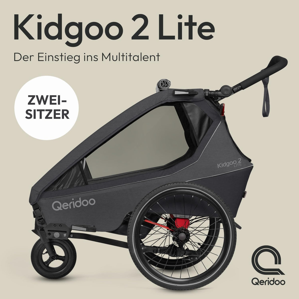 Kidgoo 2 Lite Fahrradanhänger für 2 Kinder als leichter Doppelanhänger zum Anhängen an Fahrräder