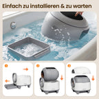 Automatisches Katzenklo 90L Katzentoilette mit Selbstreinigungsfunktion für Mehrkatzenfamilien