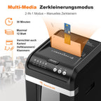 Aktenvernichter mit automatischem Papiereinzug 200 Blatt Mikroschnitt P4 Sicherheitsstufe schwarz