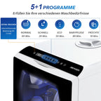 Platzsparender Mini Tischgeschirrspüler mit 5+1 Programmen und Energieklasse D für Zuhause