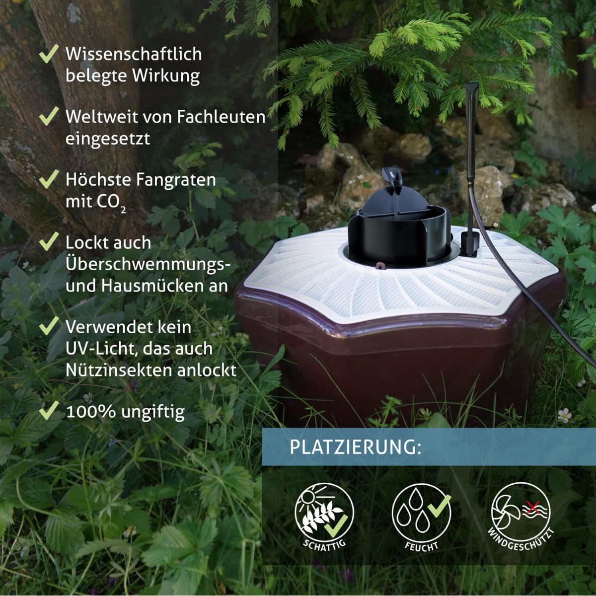 BG Mosquitaire CO2 Mückenfalle für Outdoor insektizidfrei gegen alle Stechmückenarten mit Sweetscent Lockstoff
