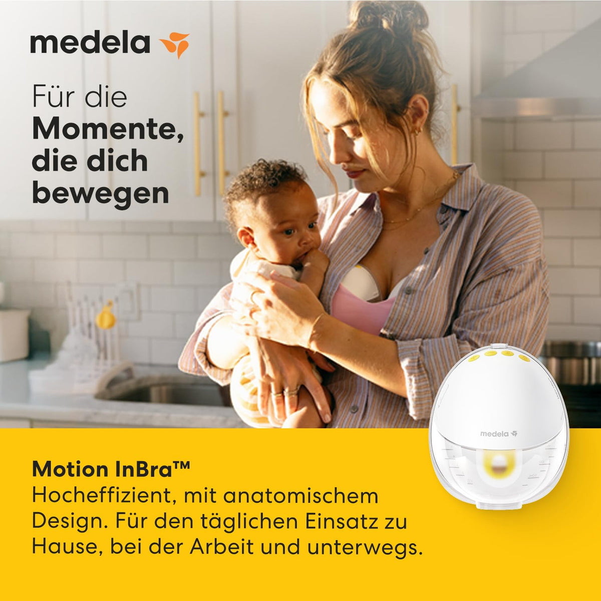 Motion InBra tragbare elektrische Milchpumpe mit Aufbewahrungstasche, hocheffizient, komfortabel und diskret