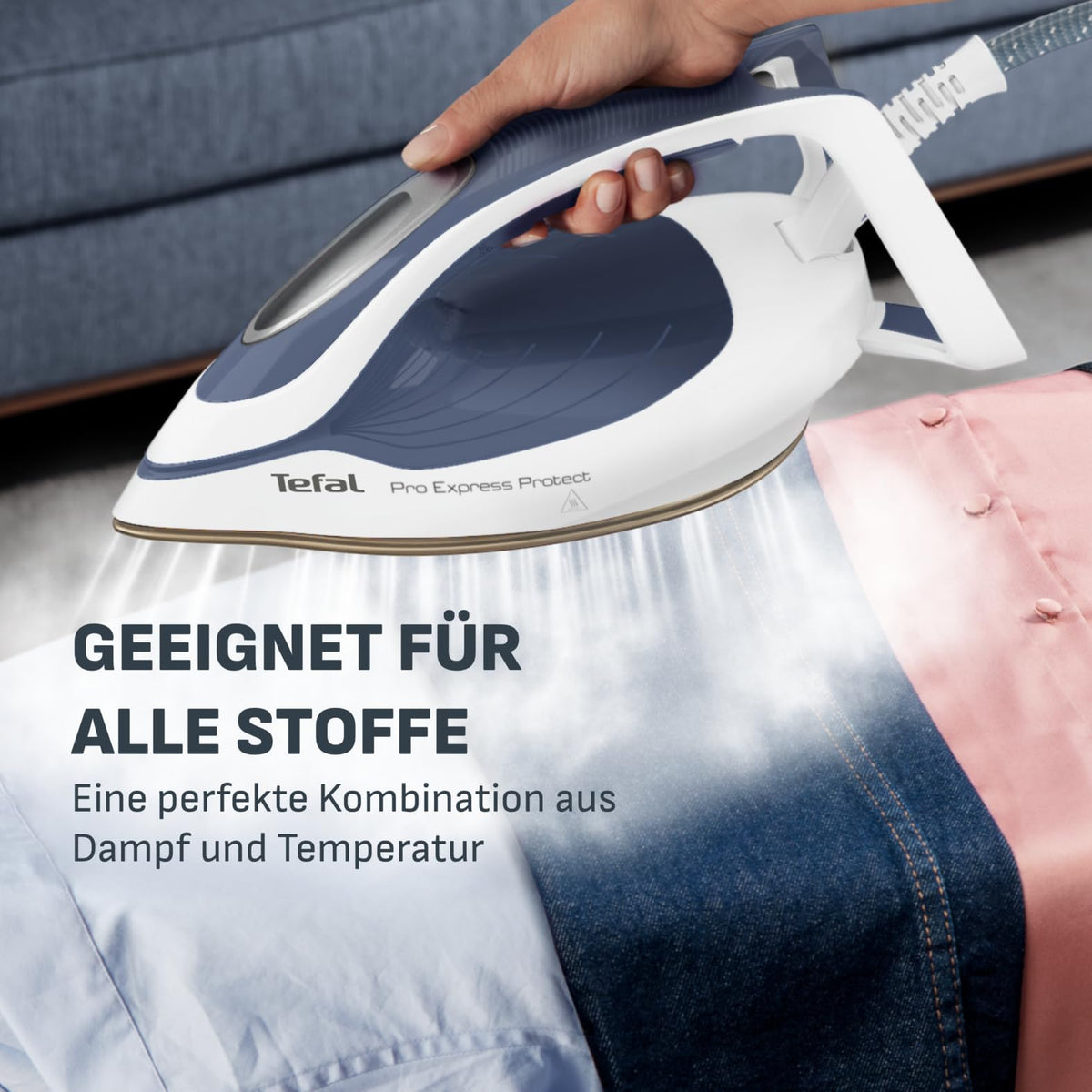 Pro Express Protect Dampfbügelstation mit 7,6 Bar Dampfdruck für faltenfreies Bügeln und sanfte Textilpflege
