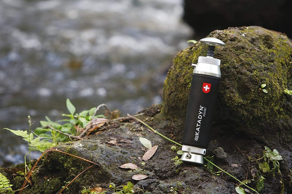 Pocket Outdoor Wasserfilter mit Pumpfilter zur Trinkwasseraufbereitung für Camping Survival Notfall