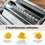 Elektrische Nudelmaschine Atlas 150 mit Atlasmotor für Pasta Lasagne Fettuccine Tagliolini aus Edelstahl