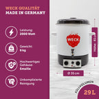Einkochautomat 29L WAT15-A Emaille Thermostat Auslaufhahn Timer Dampfentsafter Glühweinkocher