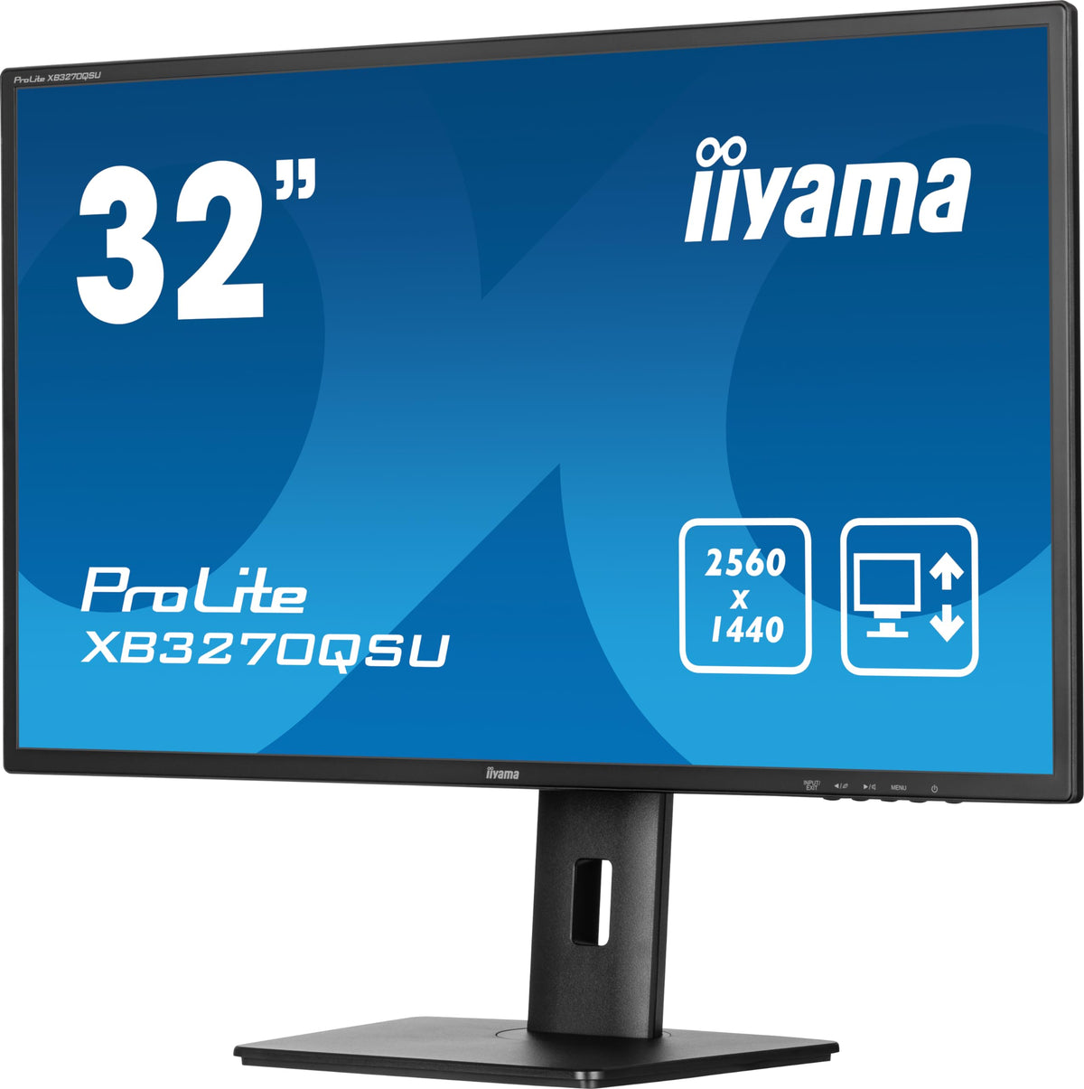 Prolite XB3270QSU-B1 31,5 Zoll WQHD IPS Monitor 2560x1440 75 Hz HDMI DisplayPort höhenverstellbarer Standfuß