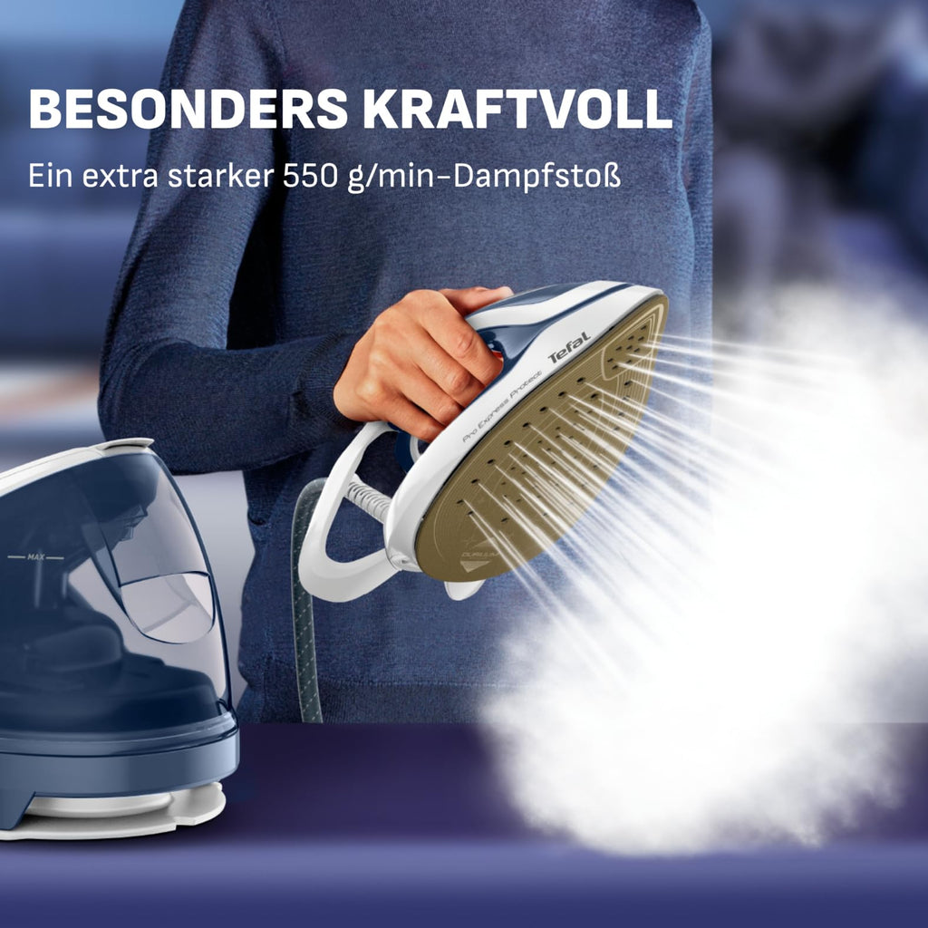 Pro Express Protect Dampfbügelstation mit 7,6 Bar Dampfdruck für faltenfreies Bügeln und sanfte Textilpflege
