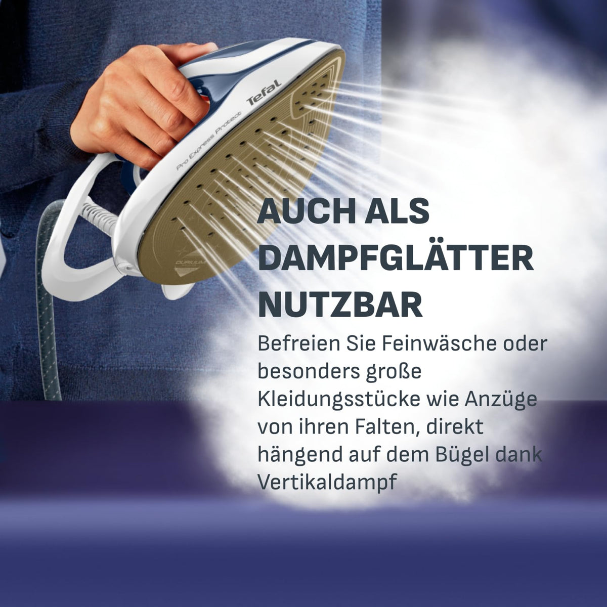 Pro Express Protect Dampfbügelstation mit 7,6 Bar Dampfdruck für faltenfreies Bügeln und sanfte Textilpflege