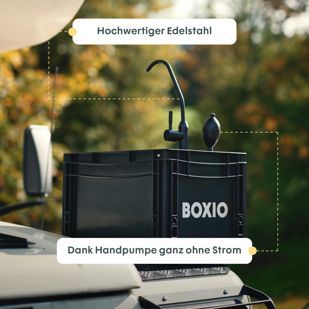 Camping Waschbecken mit Pumpe ohne Strom 40x30 cm Wash tragbar und leicht für Reisen und Camping