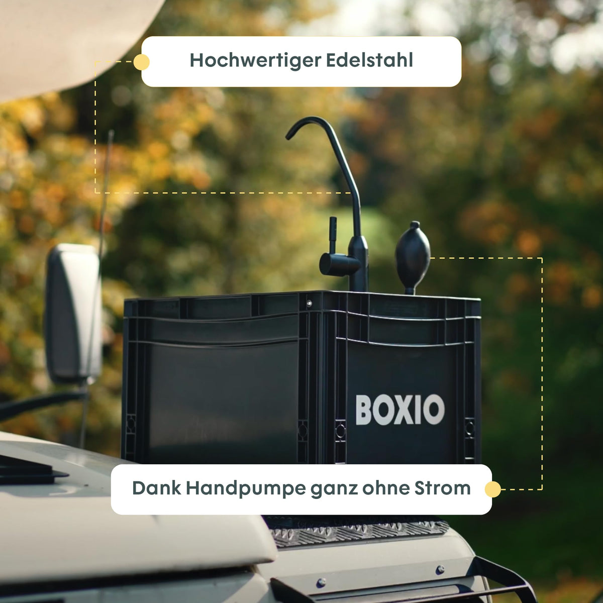 Camping Waschbecken mit Pumpe ohne Strom 40x30 cm Wash tragbar und leicht für Reisen und Camping