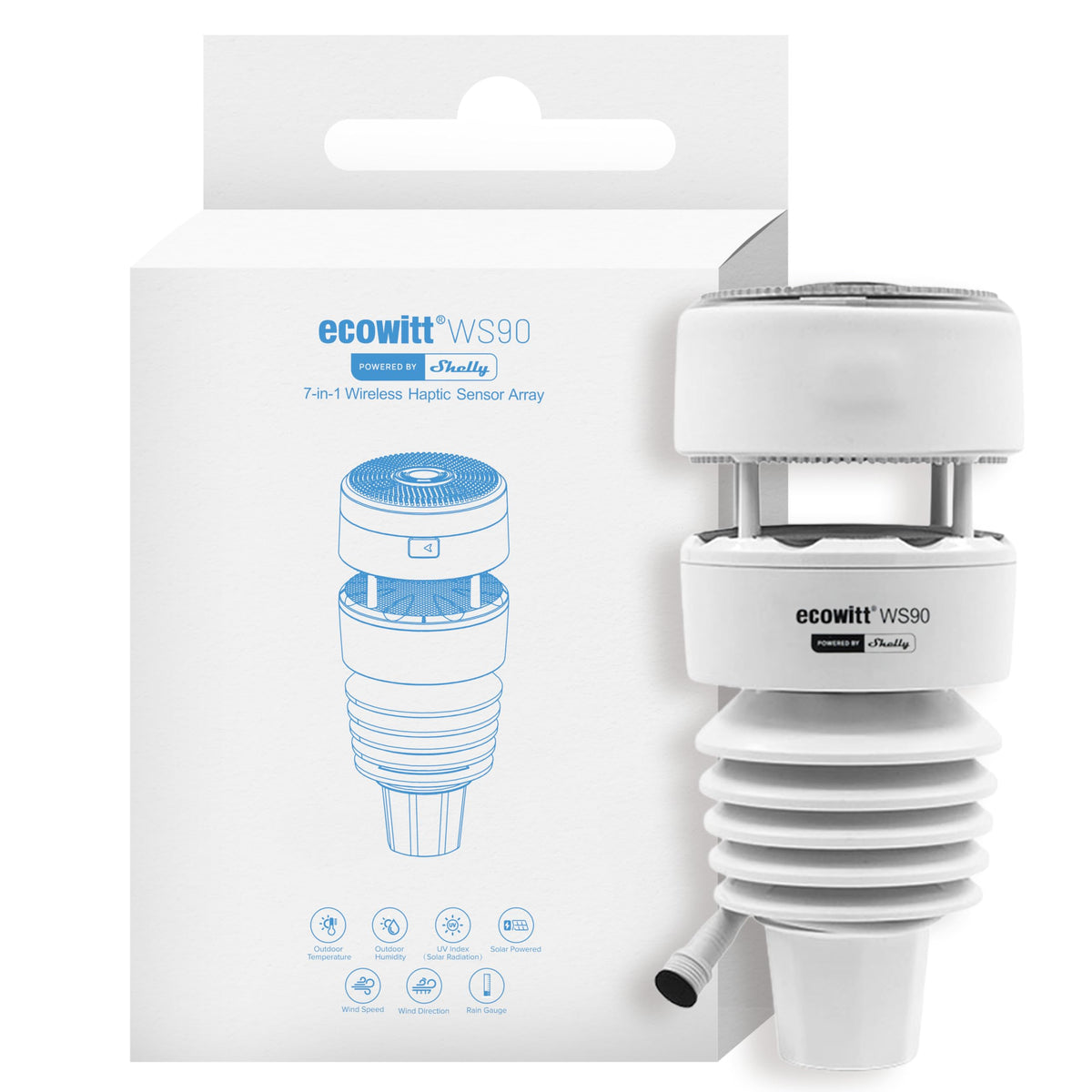 Intelligente Wetterstation WS90 mit Bluetooth und Zigbee Konnektivität für präzise Wetterbeobachtung