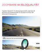 E1 Pro Dashcam mit 4K HDR STARVIS 2 Sensor und CPL Filter für Auto vorne als kompakte Mini Dashcam