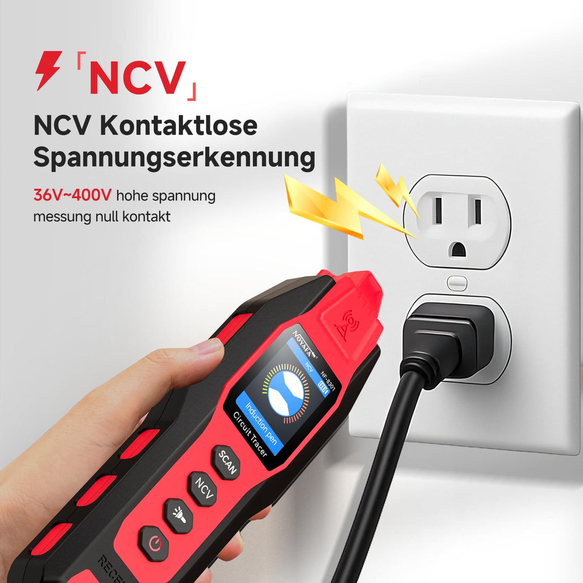 NF8301 Kabelsuchgerät und Leitungssucher mit Digitalmultimeter 8 Stufen für Wand Sicherung Bewässerungskabel