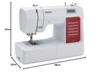 CS10s Classic Computernähmaschine mit 40 Stichen für Anfänger und Fortgeschrittene in Weiß und Rot