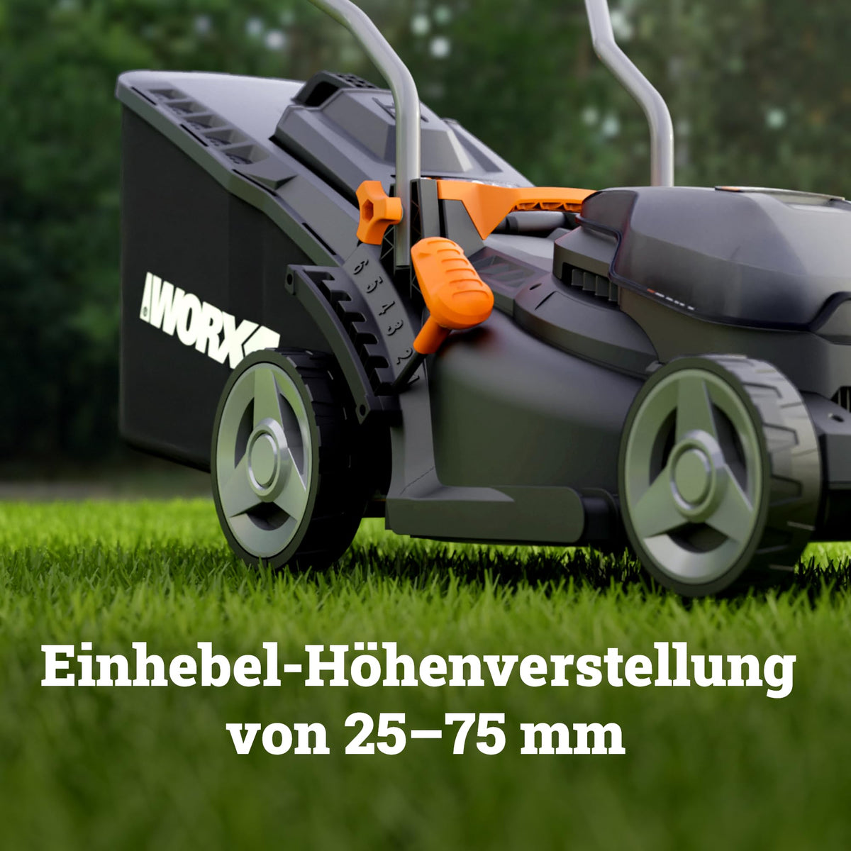 WG733E handgeführter Akkurasenmäher 20V 33cm Schnittbreite kabellos leicht für den Hausgarten