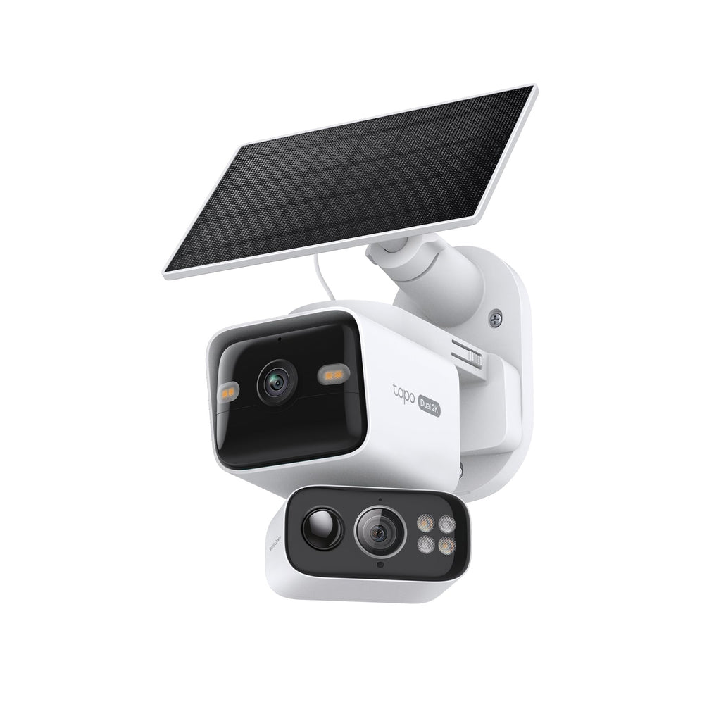 C645D KIT Solar Außenkamera mit Akku 2K Dualobjektiv 165° 6mm WLAN 2,4/5GHz KI Erkennung 24/7 microSD Cloud