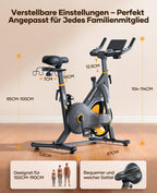 Heimtrainer Fahrrad Neu 2026 mit elektronischem LED Touchmonitor und 3 App Steuerung für Zuhause