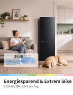 Kühl-Gefrierkombination 174L 150cm hoch 39dB leise Low Frost 180° Flipregal Energieeffizienzklasse E