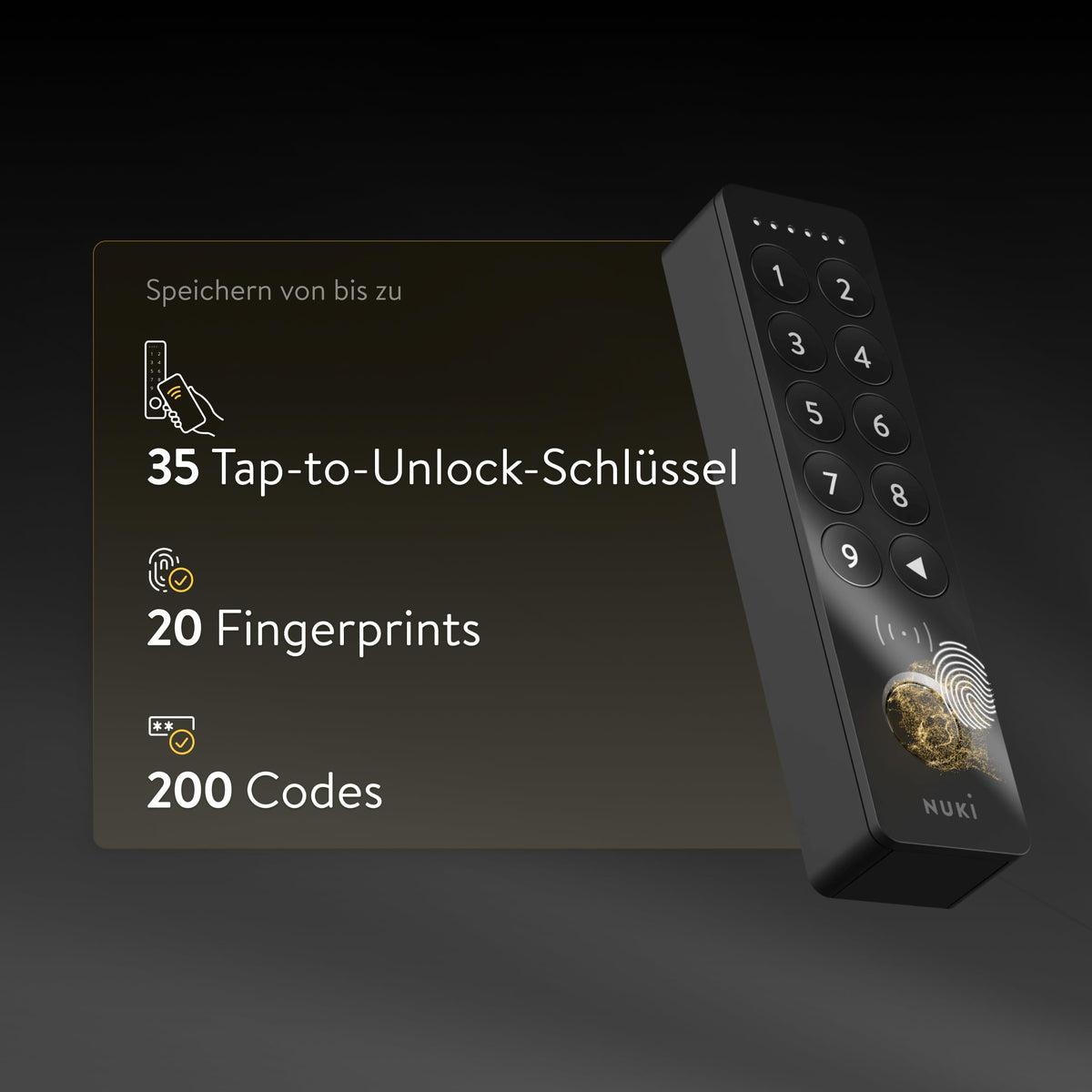 Keypad 2 NFC (2026) für Smart Locks: Apple Home Key, Fingerprint, NFC oder 6-stelliger Code, Bluetooth, Matter