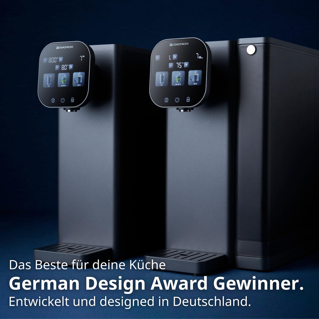 Auftisch Osmoseanlage Fusion Air, Heißwasserspender, Filter und Mineralien, 3fach UVC LED, ohne Installation