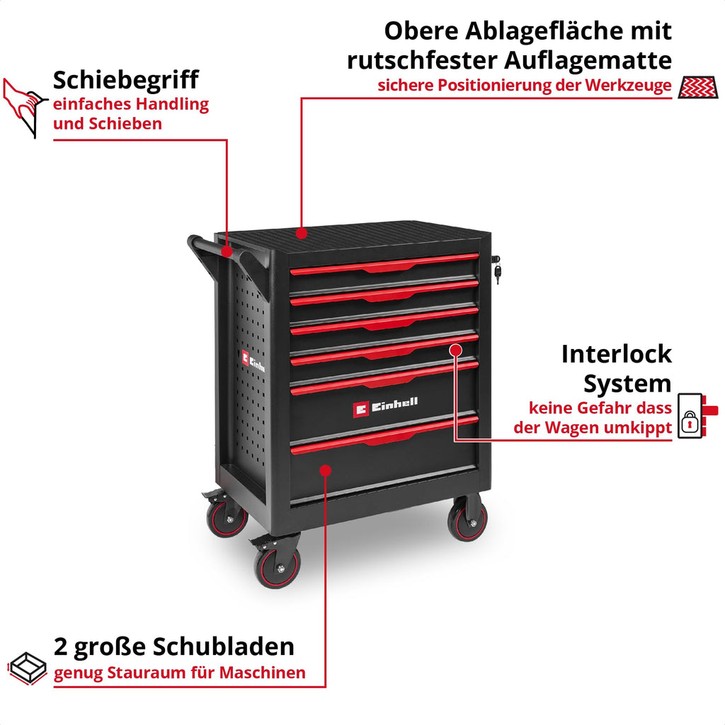 Werkstattwagen unbestückt ohne Werkzeug stabiler rollbarer Werkstattwagen für Werkstatt und Garage