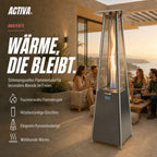 Heizstrahler Terrasse Pyramide Cheops II Grau inkl. Glasröhre Leistungsstarker Heizpilz für Wärme auf Abruf