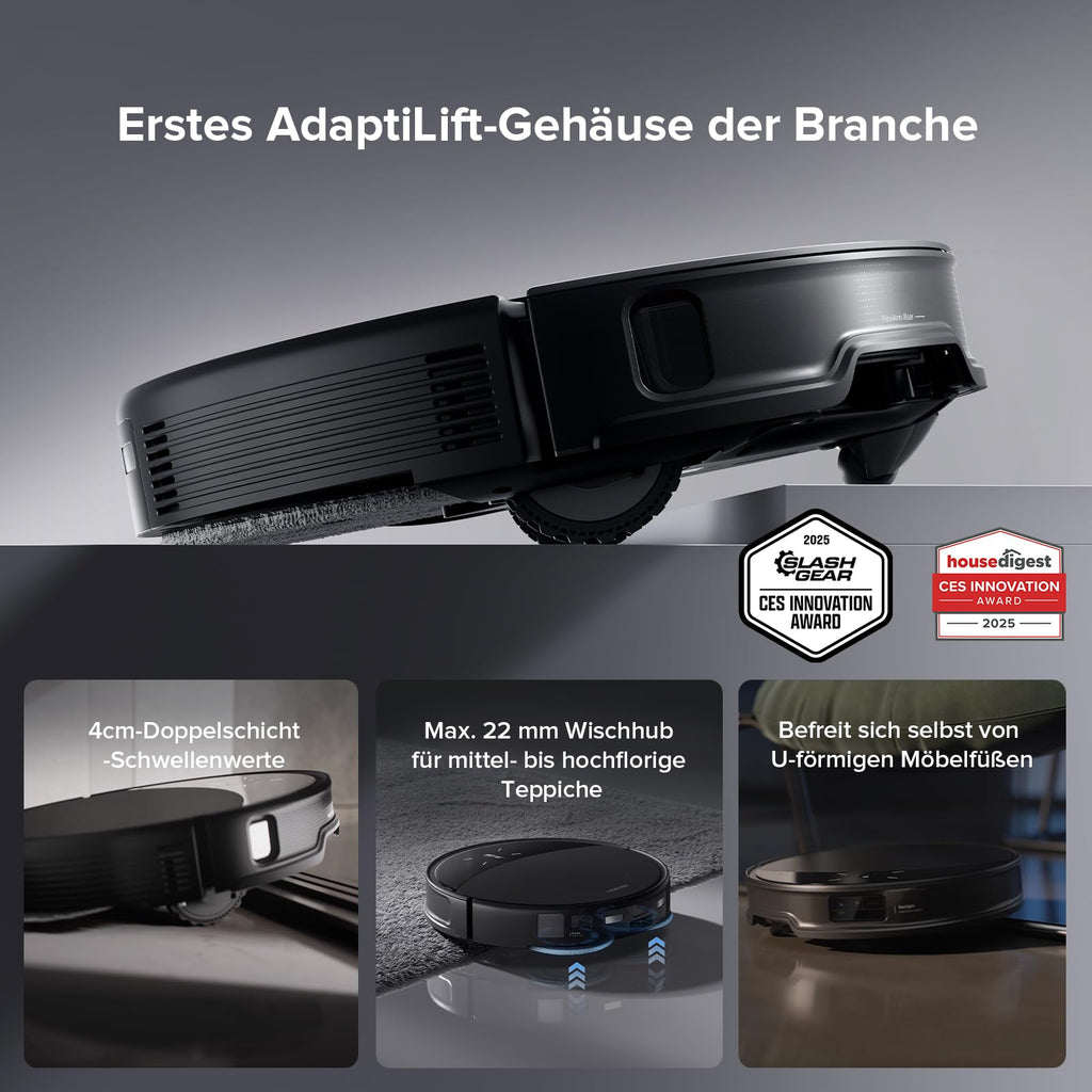 Saros 10R Komplettset 2 in 1 Saugroboter mit Wischfunktion inklusive Wischmopp und Ladestation