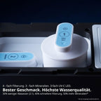 Auftisch Osmoseanlage Fusion Air, Heißwasserspender, Filter und Mineralien, 3fach UVC LED, ohne Installation