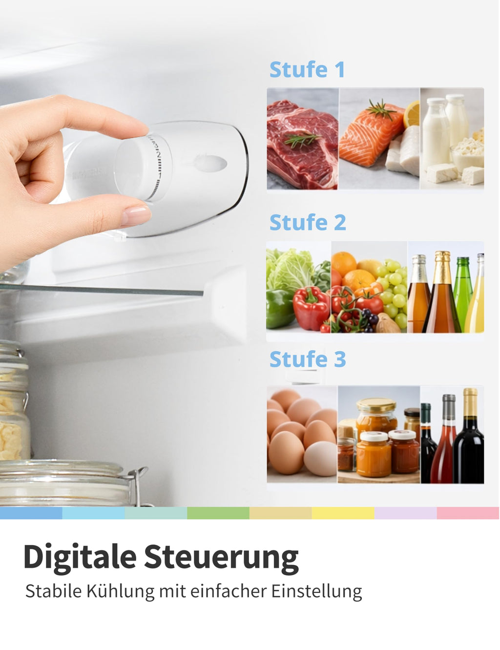 Kühl-Gefrierkombination 174L 150cm hoch 39dB leise Low Frost 180° Flipregal Energieeffizienzklasse E