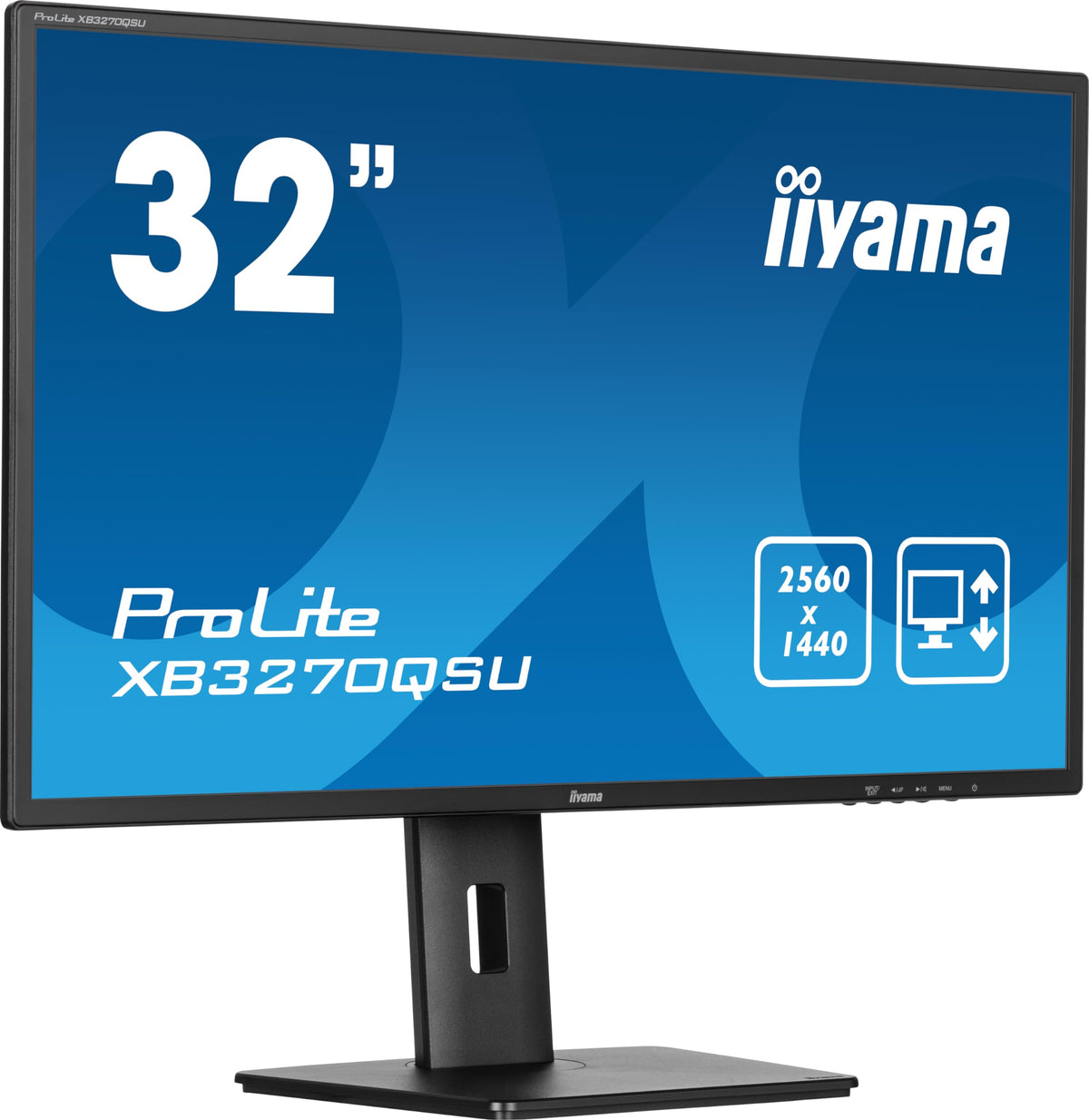 Prolite XB3270QSU-B1 31,5 Zoll WQHD IPS Monitor 2560x1440 75 Hz HDMI DisplayPort höhenverstellbarer Standfuß