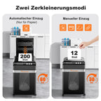 Aktenvernichter mit automatischem Papiereinzug 200 Blatt Mikroschnitt P4 Sicherheitsstufe schwarz