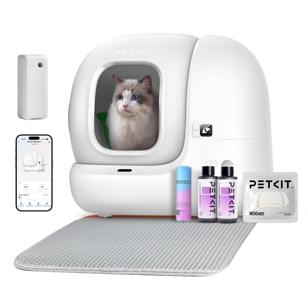 Pura Max 2 selbstreinigende Katzentoilette 76L xSecure Geruchsbeseitigung Appsteuerung für mehrere Katzen