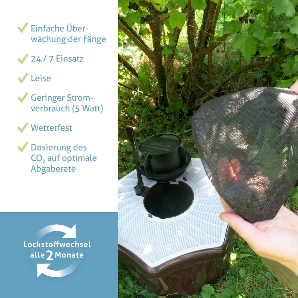BG Mosquitaire CO2 Mückenfalle für Outdoor insektizidfrei gegen alle Stechmückenarten mit Sweetscent Lockstoff