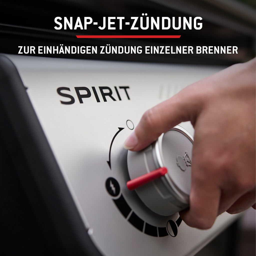 Gasgrill Spirit E410 für Garten, Terrasse und Balkon, mit 4 Brennern, großer Grillfläche und Deckelthermometer