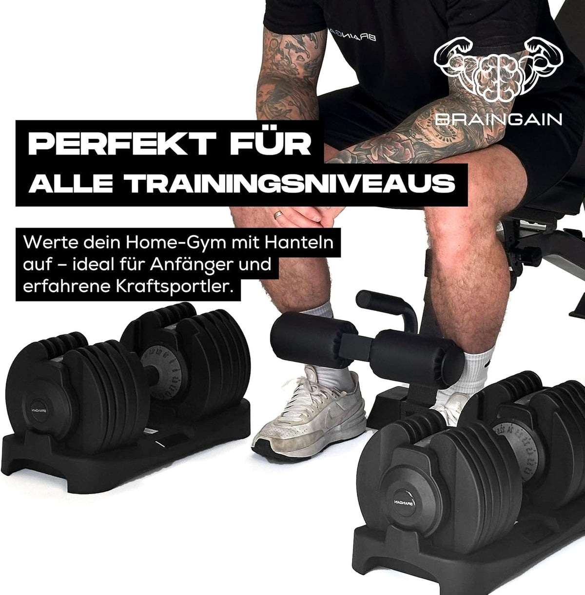 Verstellbare Hanteln 24 kg 2er Set 15 in 1 platzsparend für Krafttraining und Fitness zu Hause