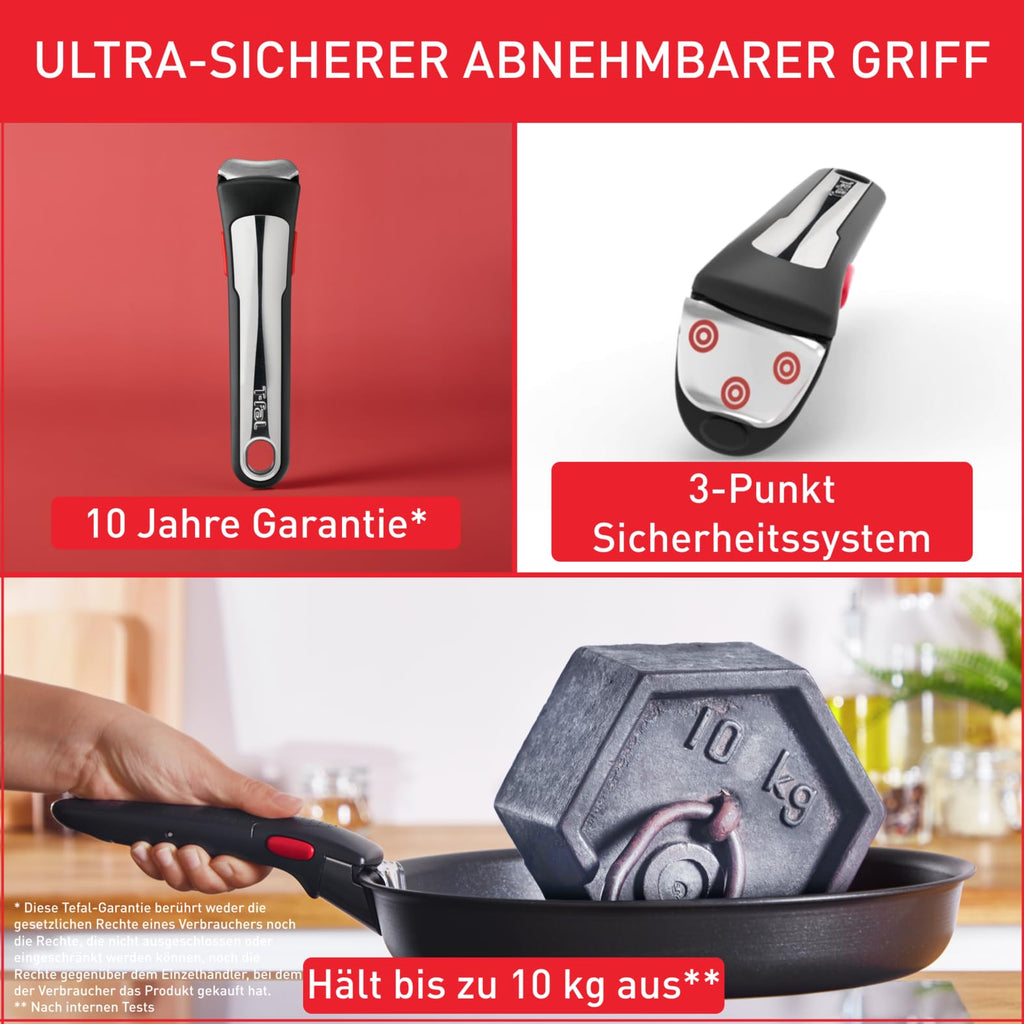 Ingenio Emotion 20 tlg Topf und Pfannenset mit abnehmbarem Griff für alle Herdarten inklusive Induktion