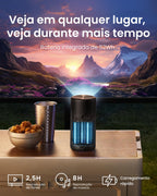 Capsule3 Projector B2C Black Portable Smart Mini Projector, 1080p, Android TV, Auto Keystone, Built-in Battery