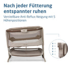 Iora Select Beistellbett faltbar schaukelnd CloudCore Matratze 5 Höhenstufen Elegance Truffle
