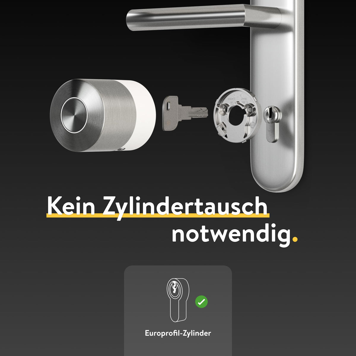 Smart Lock Pro mit Bluetooth, WLAN und Matter, Fernbedienung per App, einfache Nachrüstung ohne Zylindertausch